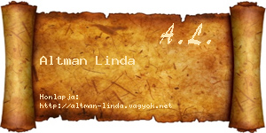 Altman Linda névjegykártya